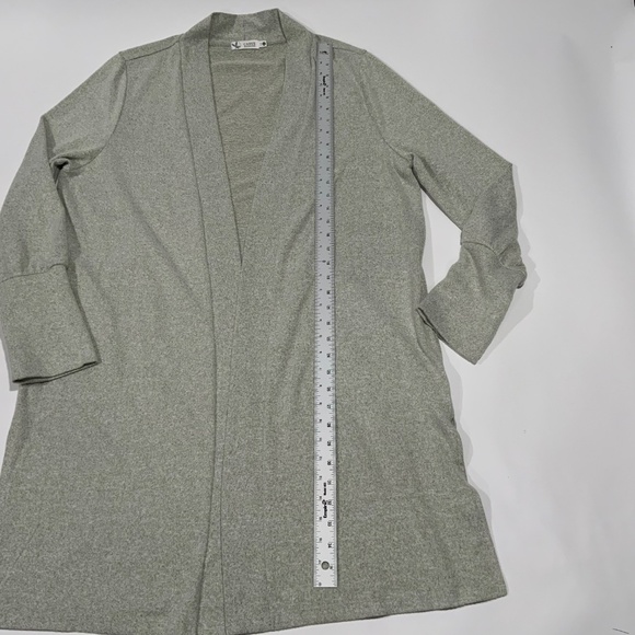 Carve Designs Sz XL Cozy Soft Open Front Cardigan Topper Pale Green Heather - Picture 11 of 11